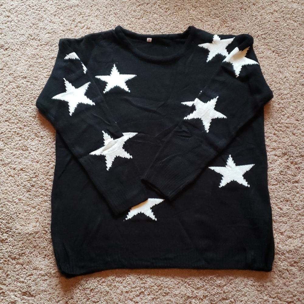 Womens stars sweater sz L